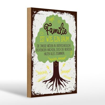 Holzschild Spruch Familie ist Baum halten alles Zusammen 20x30cm