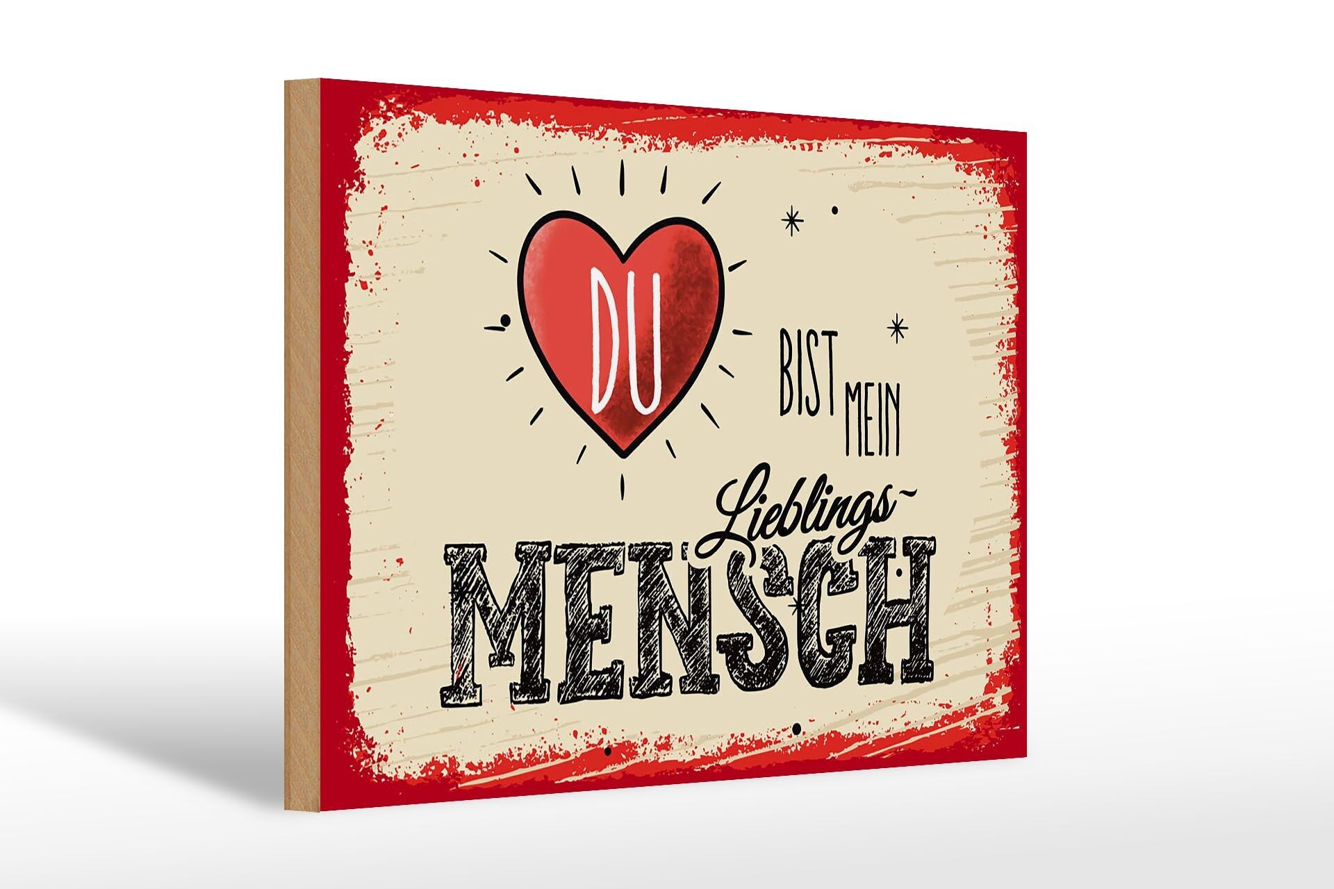 Panneau en bois disant Tu es la personne préférée de mon cœur 30x20cm