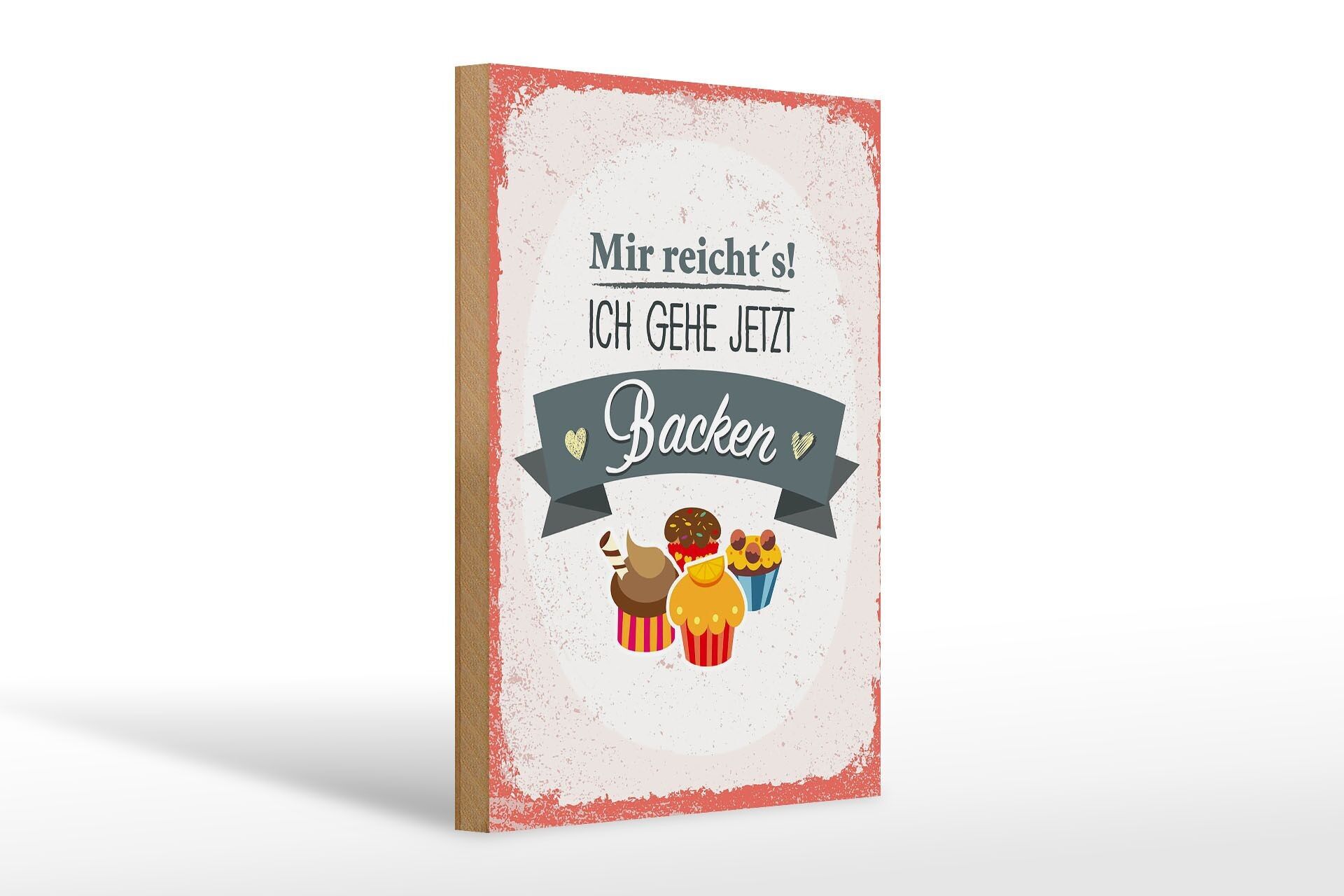 Cartello in legno che dice ne ho abbastanza, vado a cuocere rosso 20x30 cm