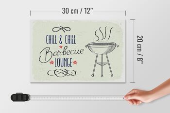 Panneau en bois indiquant Chill & Chill Barbecue Lounge 30x20cm 4