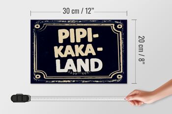 Panneau en bois disant drôle Pipi-Kaka-Land 30x20cm cadeau 4