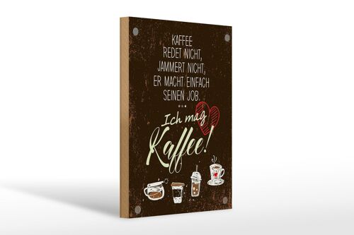 Holzschild Spruch ich mag Kaffee Herz 20x30cm Geschenk