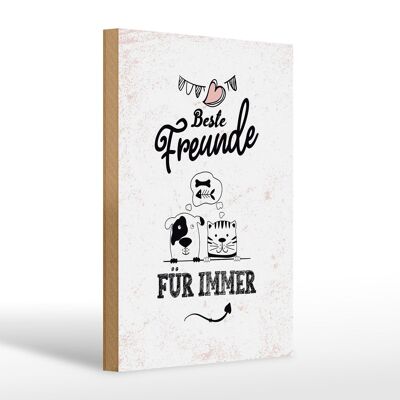 Cartello in legno con scritta Best Friends Forever 20x30 cm