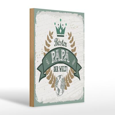 Wooden sign saying Best Dad in the world 30x20cm gift