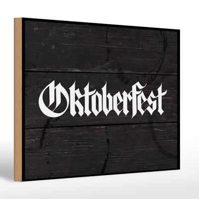 Cartel de madera festival Oktoberfest celebraciones de la cerveza Munich 30x20cm