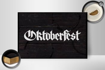 Panneau en bois festival Oktoberfest célébrations de la bière Munich 30x20cm 2