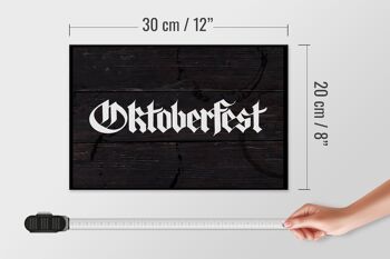 Panneau en bois festival Oktoberfest célébrations de la bière Munich 30x20cm 4
