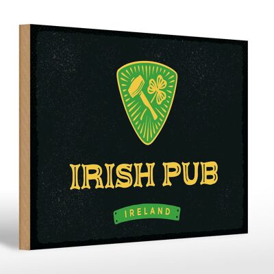 Cartello in legno con scritta Irlanda Irish Pub 30x20 cm