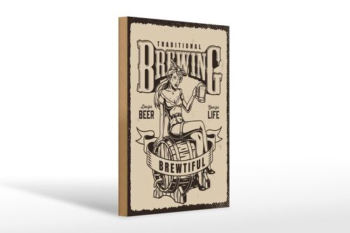 Holzschild Spruch Traditional Brewing live for Beer 20x30cm