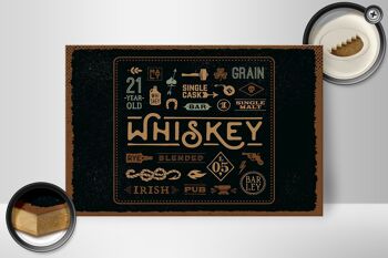 Panneau en bois indiquant Whisky blended Irish pub 30x20cm 2