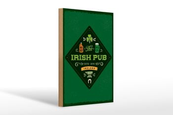 Panneau en bois indiquant Irlande Irish Pub Whisky Beer 20x30cm 1