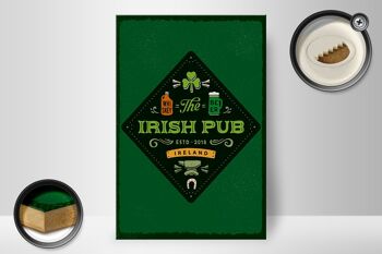 Panneau en bois indiquant Irlande Irish Pub Whisky Beer 20x30cm 2