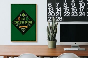 Panneau en bois indiquant Irlande Irish Pub Whisky Beer 20x30cm 3