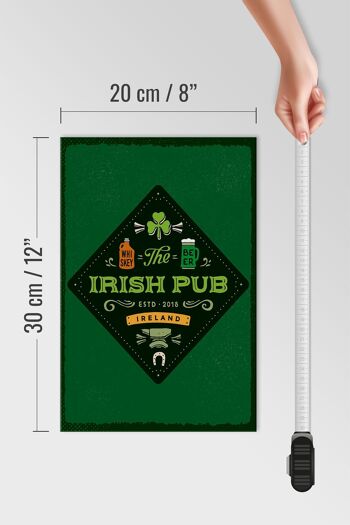 Panneau en bois indiquant Irlande Irish Pub Whisky Beer 20x30cm 4