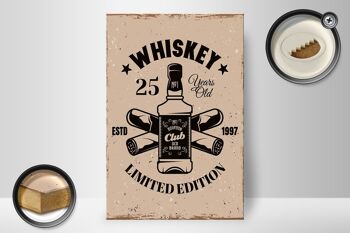 Panneau en bois disant Whisky 25 ans Edition Limitée 20x30cm 2