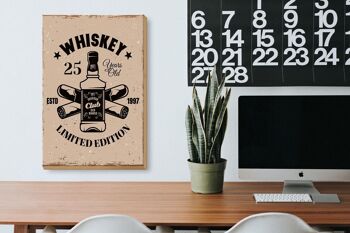 Panneau en bois disant Whisky 25 ans Edition Limitée 20x30cm 3
