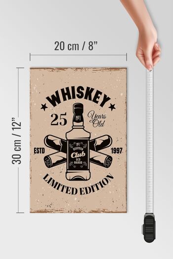 Panneau en bois disant Whisky 25 ans Edition Limitée 20x30cm 4