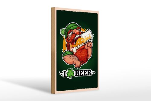 Holzschild Spruch i love Beer Bier 20x30cm Geschenk