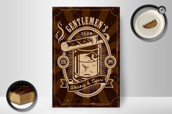 Panneau en bois indiquant Gentlemen's Club Whisky & Cigars 20x30cm 2