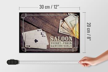 Panneau en bois disant Saloon Whisky Poker Dancing 30x20cm 4