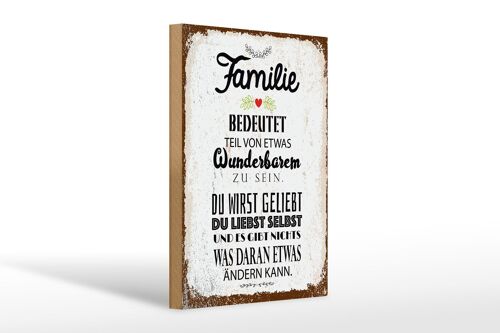 Holzschild Spruch Familie Teil von etwas wunderbarem 20x30cm