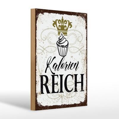 Holzschild Spruch Cupcake Kalorien reich 20x30cm Geschenk