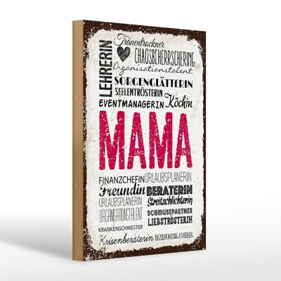 Holzschild Spruch Mama Lehrerin Freundin Köchin 20x30cm