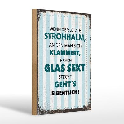 Holzschild Spruch Wenn der letzte Strohhalm an 20x30cm