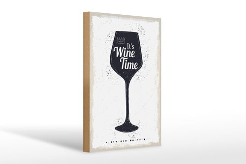 Holzschild Spruch Wein It´s Wine Time 20x30cm