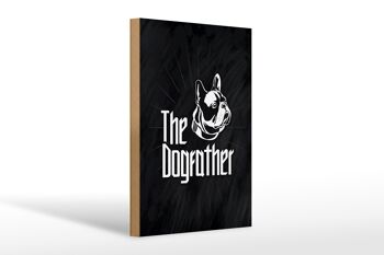 Panneau en bois animaux chien Dog The Dogfather 20x30cm cadeau 1