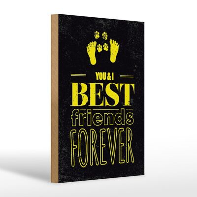 Cartello in legno con scritta Friends You I migliori amici per sempre 20x30 cm