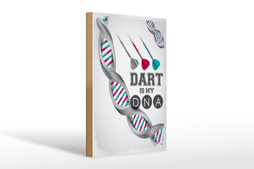 Holzschild Spruch Sportart Dart is my DNA 20x30cm Geschenk