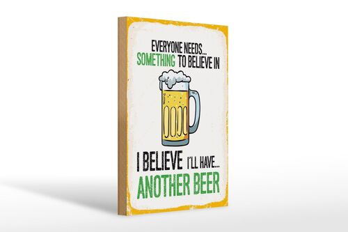 Holzschild Spruch Bier I´ll have another Beer 20x30cm