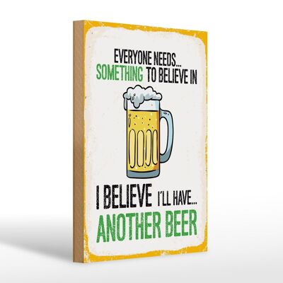 Cartello in legno con scritta "Birra, prenderò un'altra birra" 20x30 cm