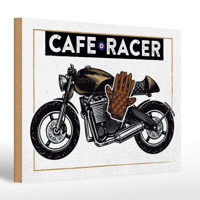 Panneau en bois Moto Café Racer Moto 30x20cm cadeau