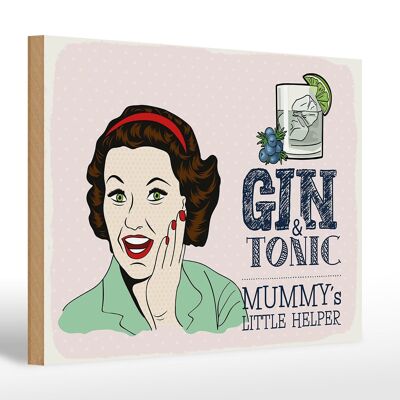 Holzschild Spruch lustig Gin Tonic Mummy´s Helper 30x20cm