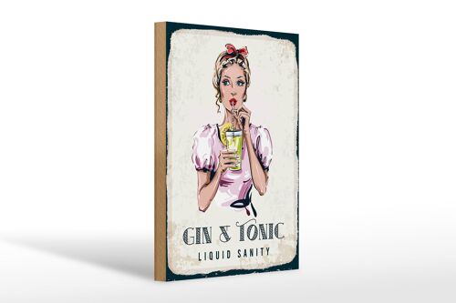 Holzschild Gin & Tonic Liquid Sanity 20x30cm