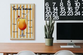 Panneau en bois Tequila Sunrise Cerise Orange 20x30cm 3