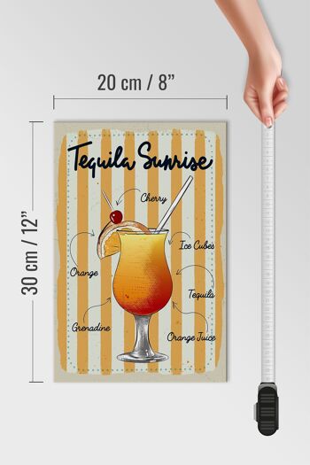 Panneau en bois Tequila Sunrise Cerise Orange 20x30cm 4