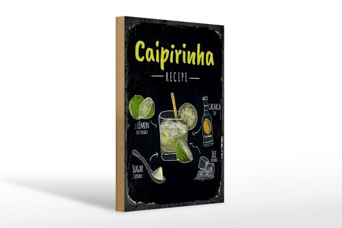 Holzschild Rezept Caipirinha Cocktail Recipe 20x30cm