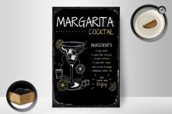 Panneau en bois recette Margarita Cocktail Recipe 20x30cm cadeau 2