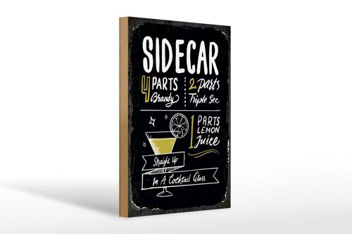 Holzschild Rezept Sidecar Cocktail Recipe 20x30cm Geschenk