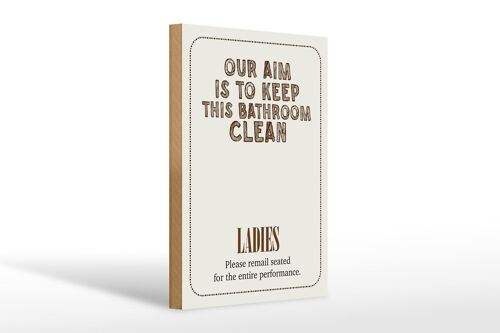 Holzschild Spruch Keep this bathroom clean 20x30cm