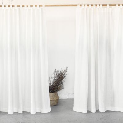 Tenda Tab Top in lino bianco, 140x229 cm