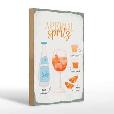 Holzschild Rezept Aperol Spritz Cocktail Recipe 20x30cm