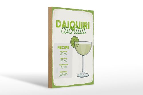 Holzschild Rezept Daiquiri Cocktail Recipe 20x30cm Geschenk