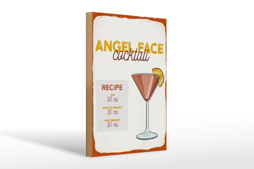 Holzschild Rezept Angel Face Cocktail Recipe 20x30cm