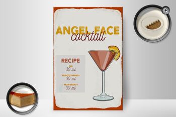 Panneau en bois recette Angel Face Cocktail Recipe 20x30cm 2