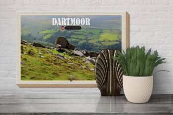 Panneau en bois villes Dartmoor Hills Royaume-Uni Angleterre 30x20cm 3