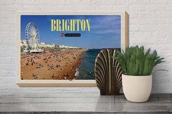 Panneau en bois villes Royaume-Uni Brighton Beach 30x20cm 3